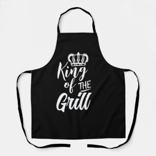 King of the Grill Funny Aprons for Men - BBQ Humor
