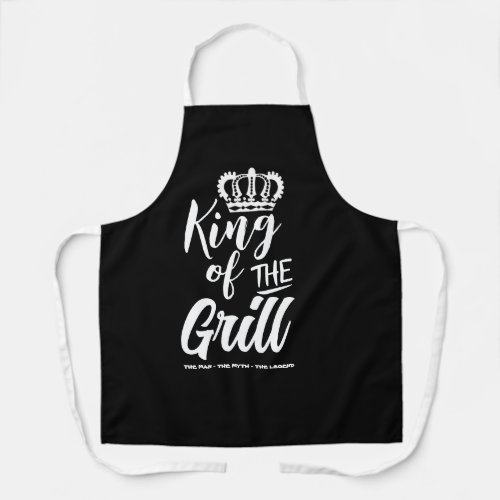 King of the Grill Funny Aprons for Men _ BBQ Humor