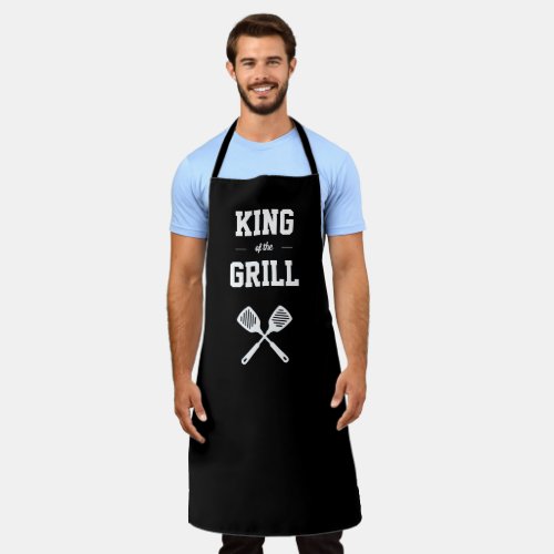 King of the Grill Funny Black White Grilling Apron