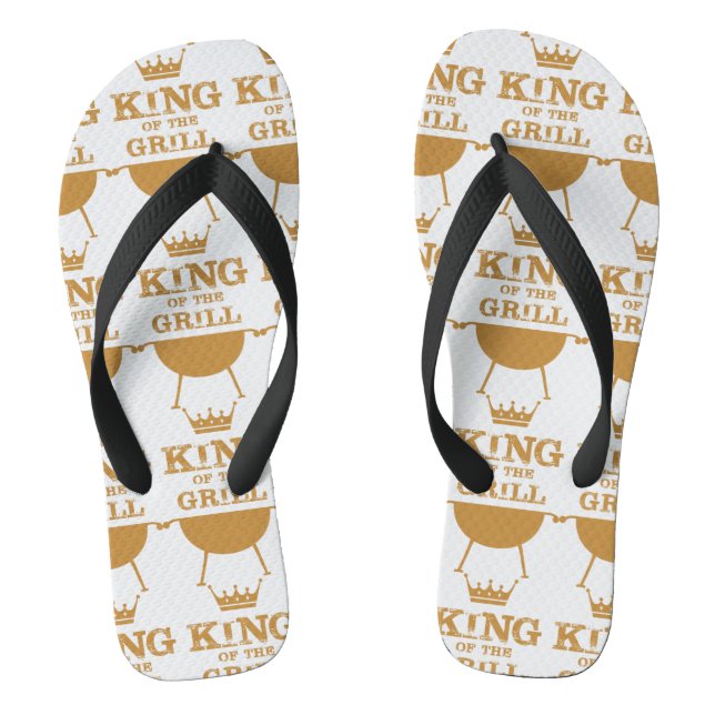 King Of The Grill, Gold Flip Flops (Footbed)