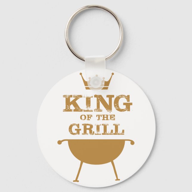 King Of The Grill, Gold Keychain (Front)
