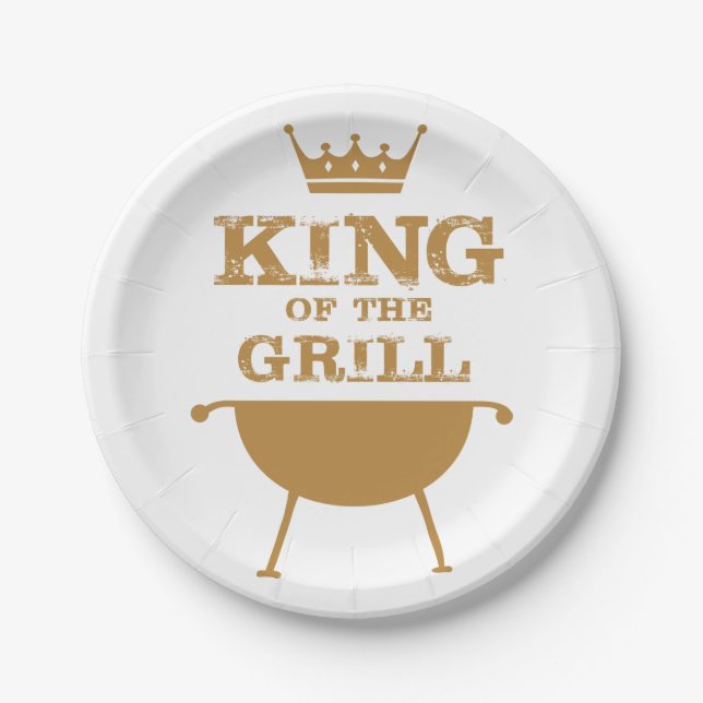 King Of The Grill, Gold Paper Plates (Front)