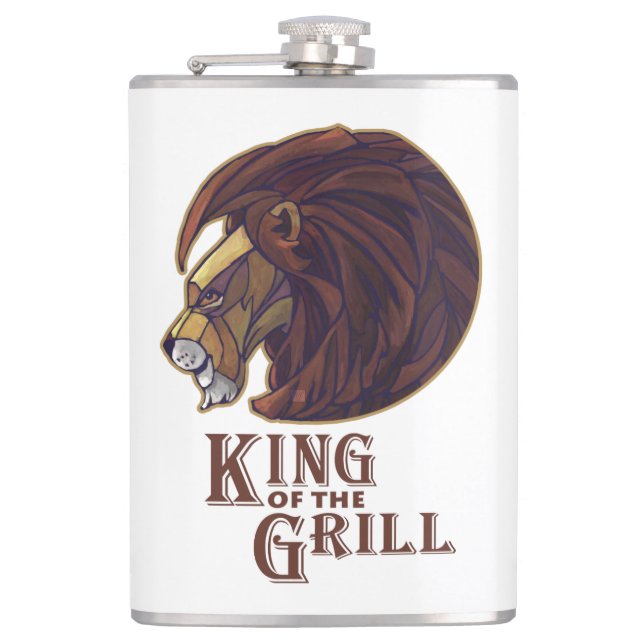 King of the Grill Hip Flask (Front)