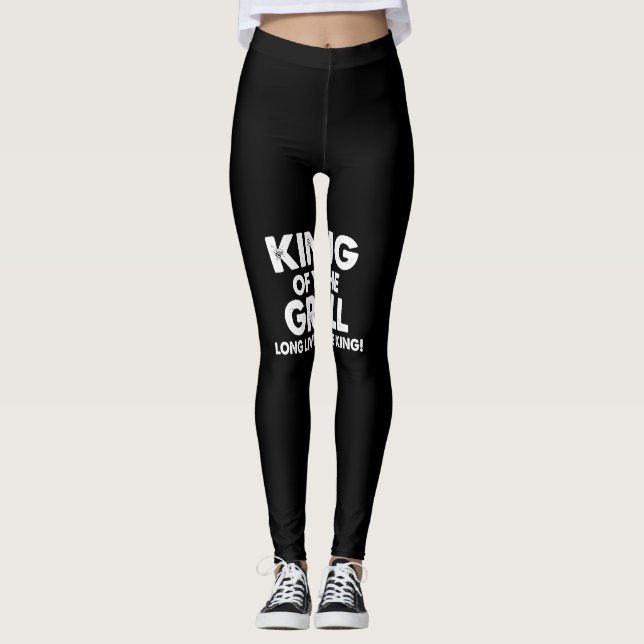 king of the grill long live the king leggings (Front)