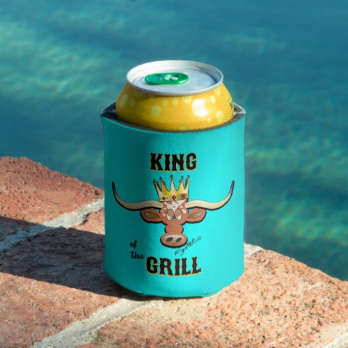 King Of The Grill _ Longhorn Steer Can Cooler