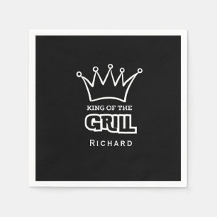 King of the Grill, monogrammed BBQ crown  Napkins