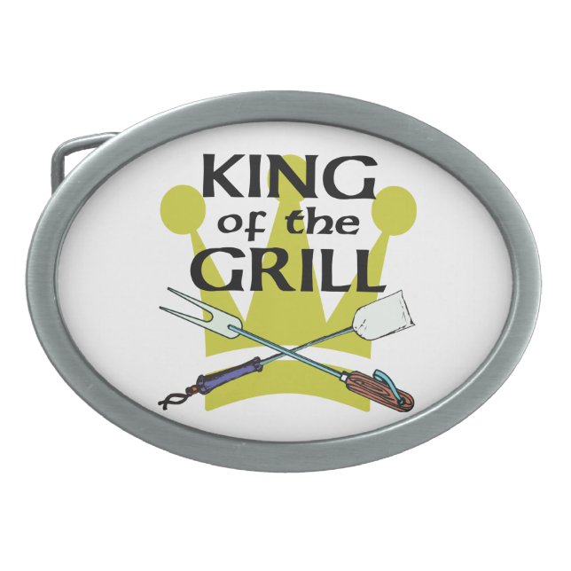 King of the Grill Oval Belt Buckle (Front)