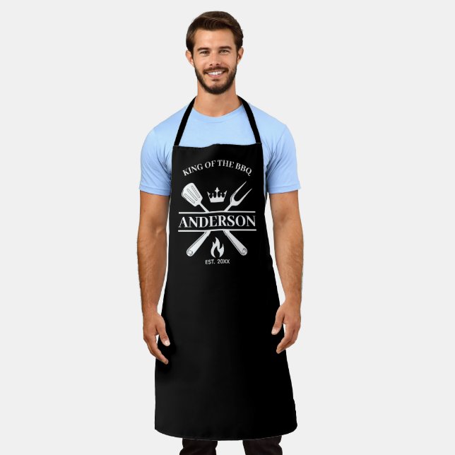  King of the Grill  Personalized BBQ Apron (Worn)
