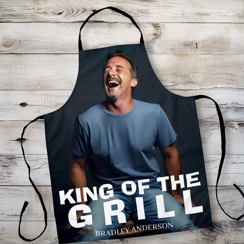 King Of The Grill Photo Name Apron