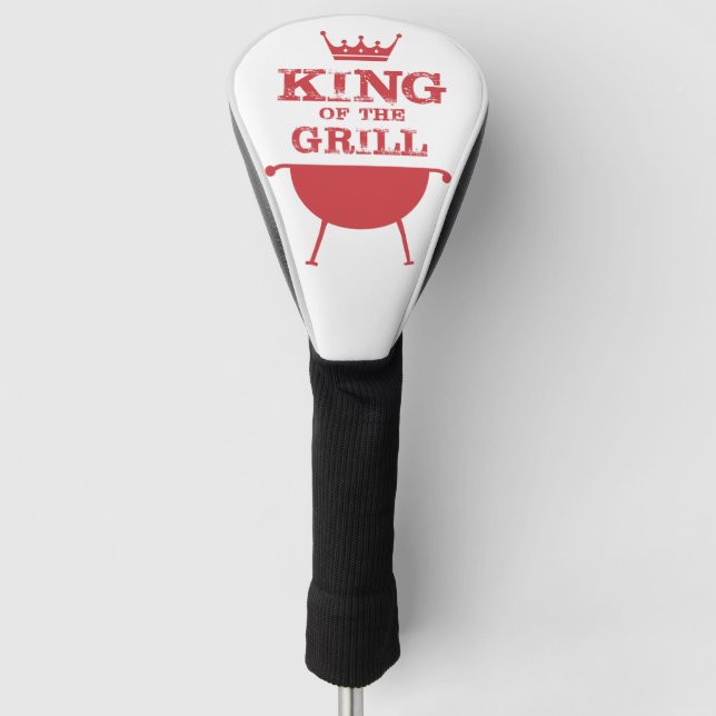 King Of The Grill, Red Golf Head Cover (Front)