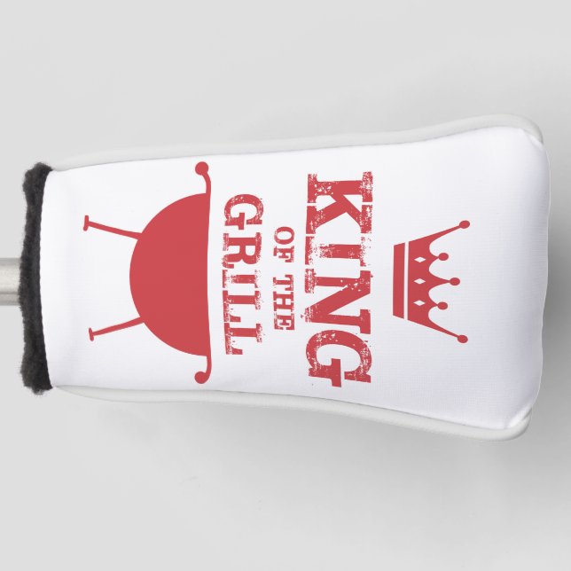 King Of The Grill, Red Golf Head Cover (Front)