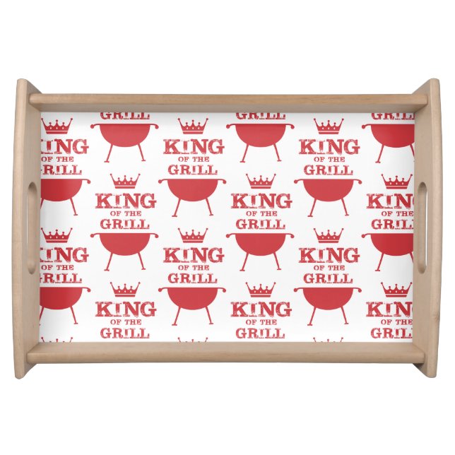 King Of The Grill, Red Serving Tray (Front)