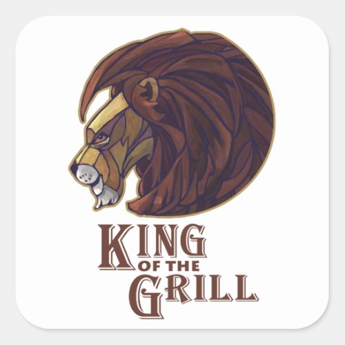 King of the Grill Square Sticker
