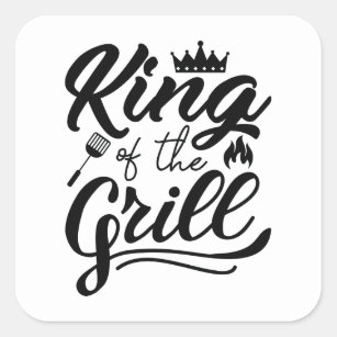 King Of The Grill Square Sticker