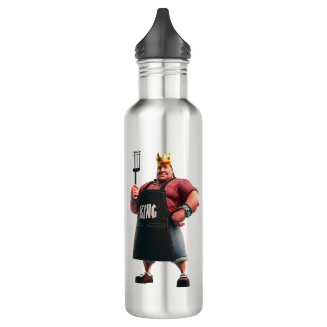 King of the Grill  Stainless Steel Water Bottle (Left)