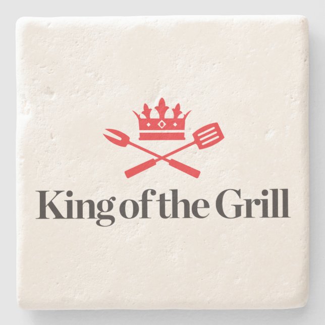 King of the Grill Stone Coaster (Front)