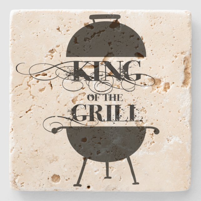 King Of The Grill Stone Coaster (Front)