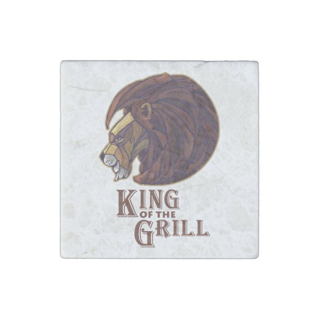 King of the Grill Stone Magnet (Front)