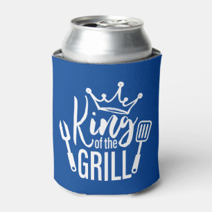 King of the Grill Typography Can Cooler