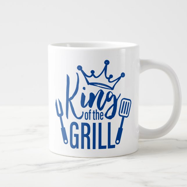 King of the Grill Typography Giant Coffee Mug (Right)