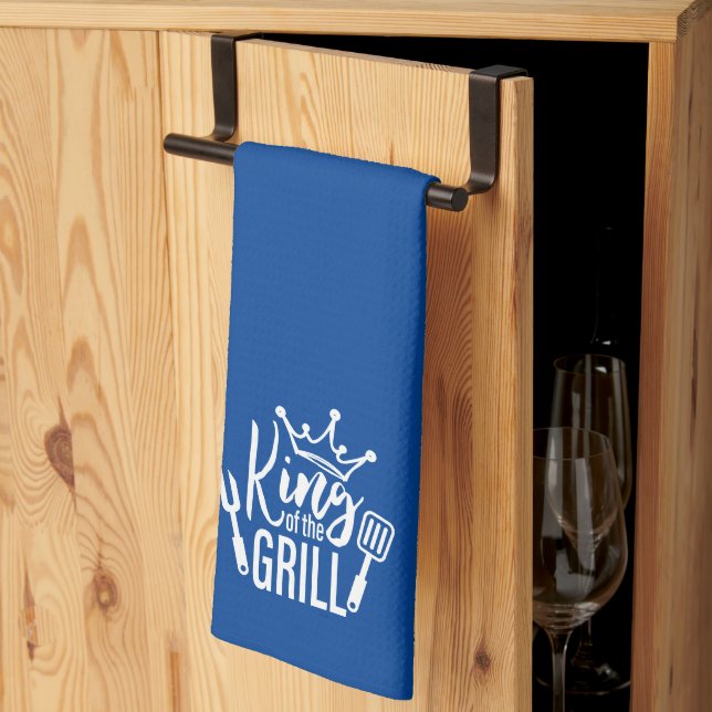 King of the Grill Typography Kitchen Towel (Thirds Fold)