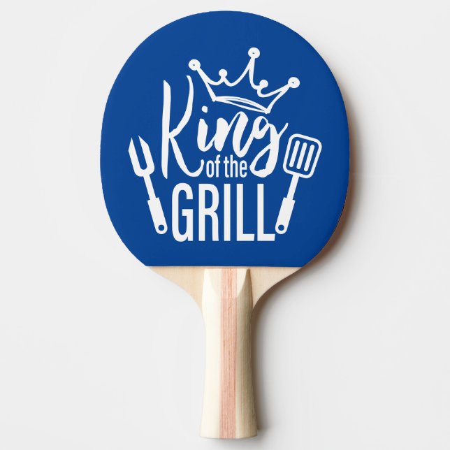 King of the Grill Typography Ping Pong Paddle (Front)