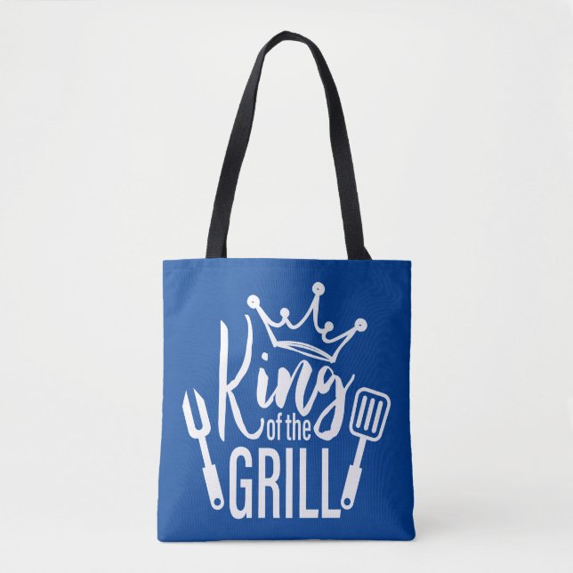 King of the Grill Typography Tote Bag (Front)