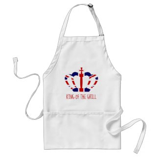 King of the Grill | Union Jack Crown  Father's Day Adult Apron