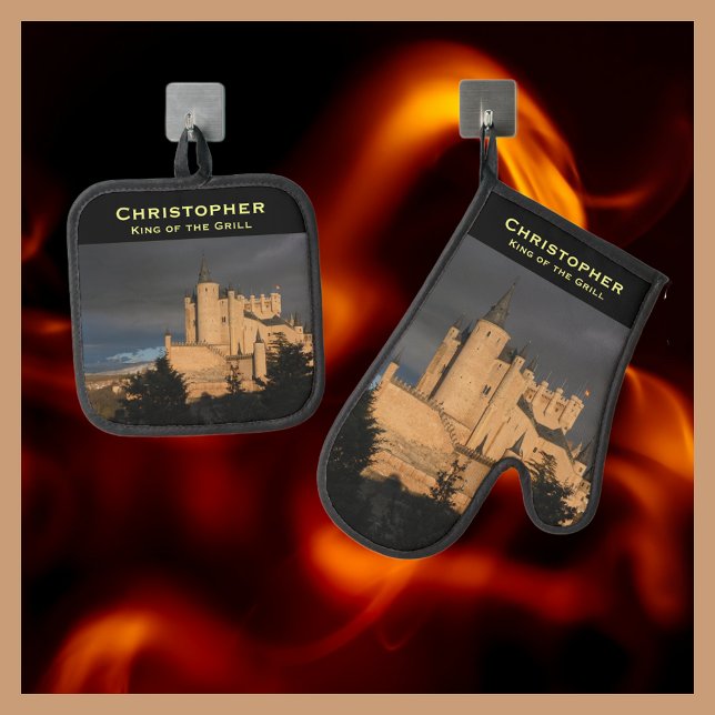 King of the Grill Your Photo Oven Mitt & Pot Holder Set (Creator Uploaded)
