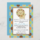 King of the Jungle Baby Shower Invitations │ Blue (Front/Back)