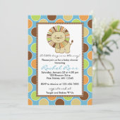 King of the Jungle Baby Shower Invitations │ Blue (Standing Front)