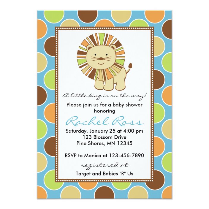 King Of The Jungle Baby Shower Invitations Blue Zazzle Com