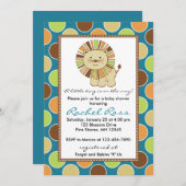 King of the Jungle Baby Shower Invitations │ Teal (Front/Back)