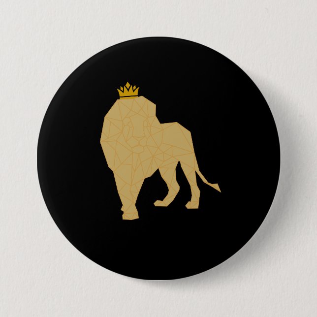 King of the Jungle Black Gold Button (Front)