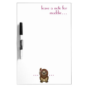 "King Of The Jungle" Lion Graphic Dry Erase Board