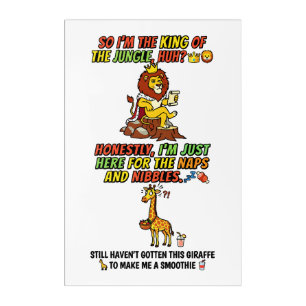 King Of The Jungle Lion Naps Funny Acrylic Print