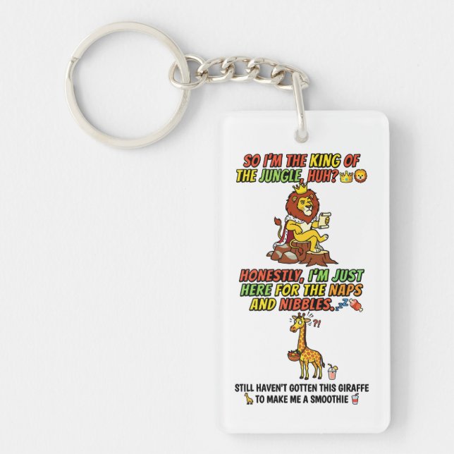 King Of The Jungle Lion Naps Funny Keychain (Front)