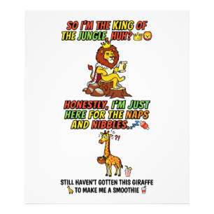 King Of The Jungle Lion Naps Funny Photo Print