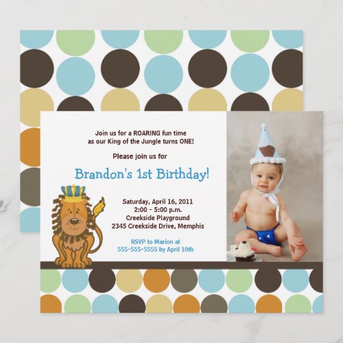 King of the Jungle *PHOTO* Birthday 5x7 Invitations