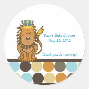King of the Jungle Round Custom Favor Sticker