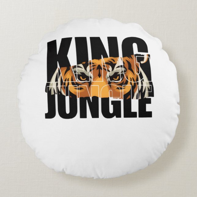 King of the Jungle Round Pillow (Front)