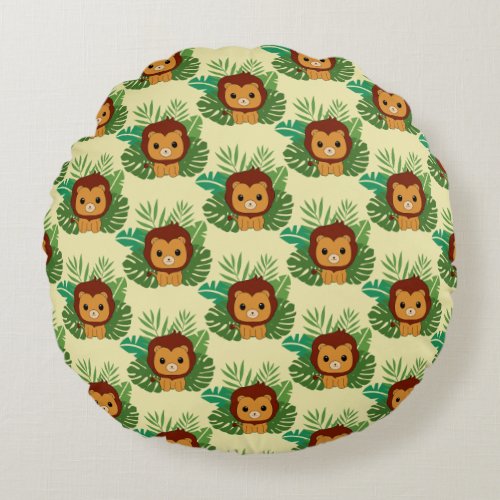 King of the Jungle Round Pillow
