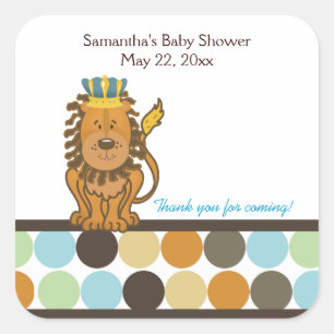 King of the Jungle SQUARE Favor Sticker