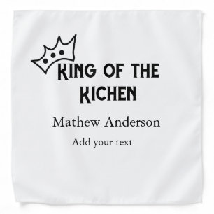 King of the kitchen add name chef bakery cooking t bandana