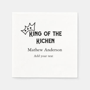 King of the kitchen add name chef bakery cooking t napkins