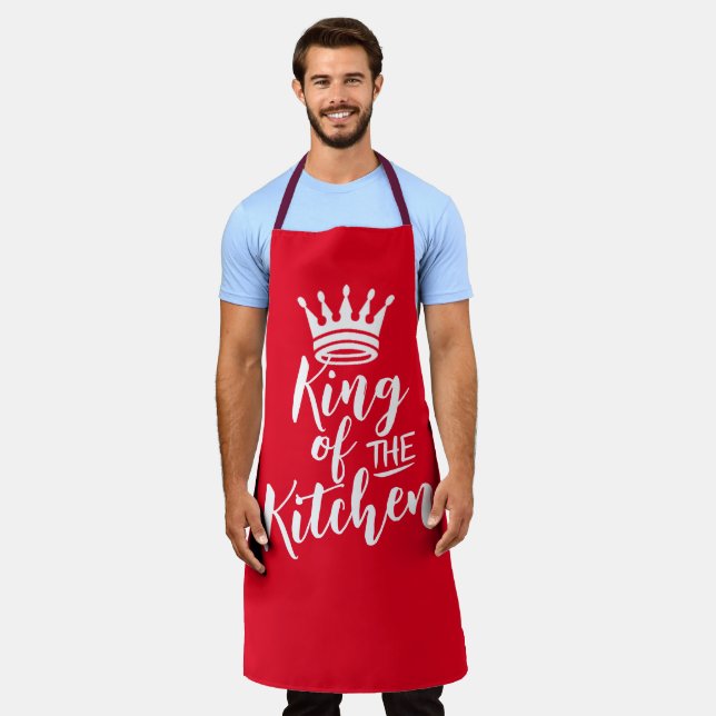 King of the Kitchen Apron - Father's Day Chef Gift (Worn)