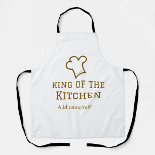 King of the kitchen brown chef cooking brown hat apron