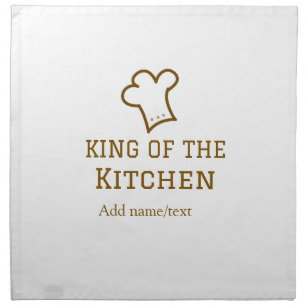 King of the kitchen brown chef cooking brown hat cloth napkin