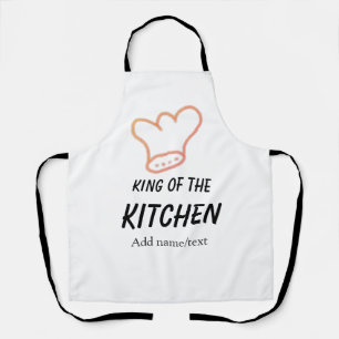 King of the kitchen chef cooking add name crown ha apron
