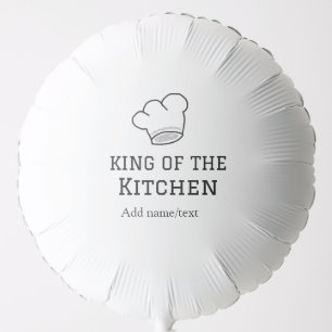 King of the kitchen chef cooking add name crown ha balloon